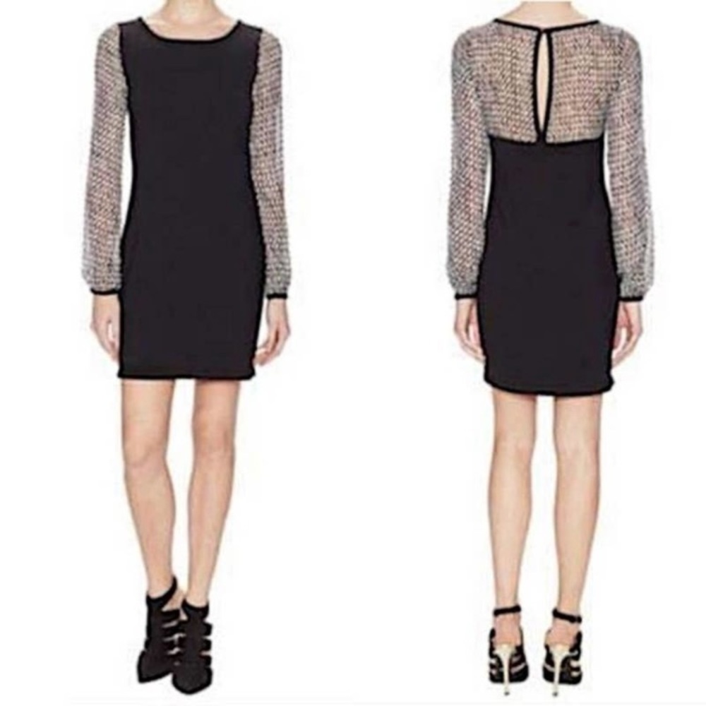 Diane Von Furstenburg NWT Alagna Houndstooth Silk Dress Size M PLEASE READ